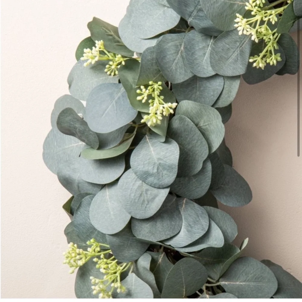 Hearth & Hand with Magnolia Holiday Faux 20”Seeded Eucalyptus with Berry Wreath